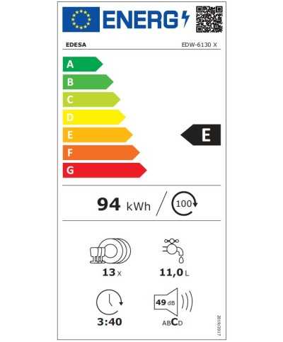 Lavavajillas De 60cm. EDESA GB EDW6130X