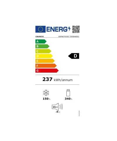 Frigo Combi No Frost 185 A 195 Cm. GRUNDIG GB GKPN6793XD